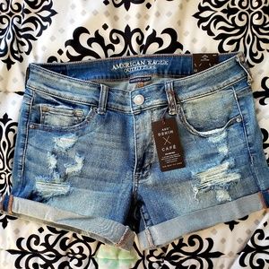 American Eagle Distressed Midi Shorts